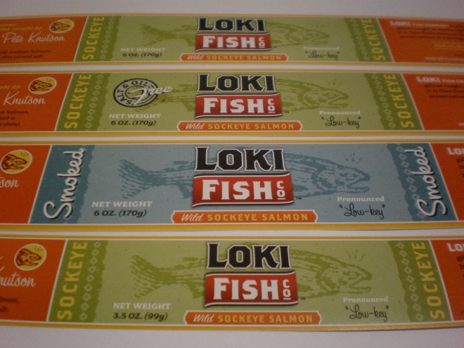 4 varieties of canned sockeye, available late fall 2009.